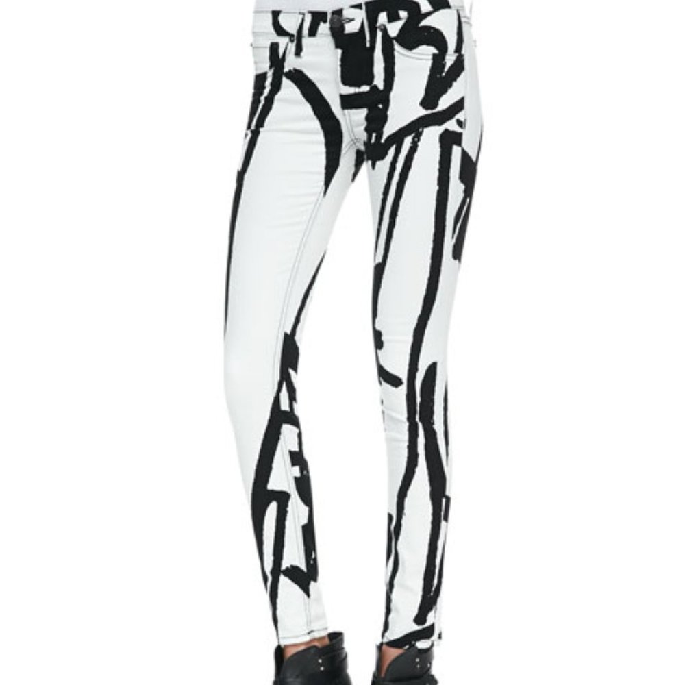 COPY - Rag & Bone black & White Robot jean leggings 26